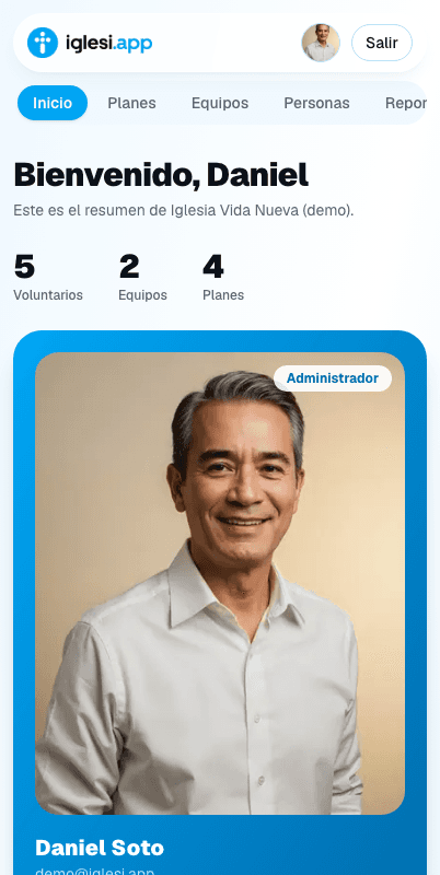 iglesi.app en el teléfono